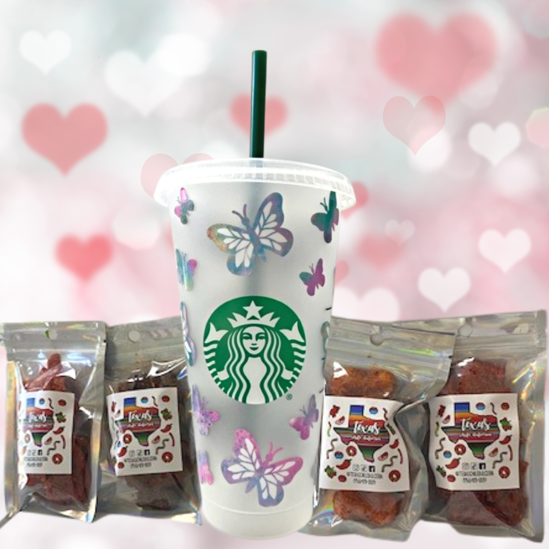 Butterflies Starbucks Cold Cup Valentine's Gift Bundle – Texas Chile  Dulceria